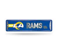 Rico Industries NFL Los Angeles Rams Plaque de rue en métal (10,2 x 38,1 cm) - Idéal pour la maison, le bureau, la chambre à coucher et la grotte - Fabriqué