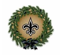 Rico Industries NFL New Orleans Saints Décoration de Noël en forme de couronne - Décoration de maison et de salon - Feutre doux EZ à accrocher