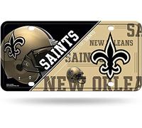 RICO Industries NFL New Orleans Saints Plaque d'immatriculation unisexe en métal pour les Saints de la Nouvelle-Orléans - Couleur de l'équipe - Taille unique (6734548499)
