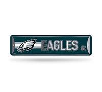 Rico Industries NFL Philadelphia Eagles Home Decor Plaque de rue en métal (10,2 x 38,1 cm) - Idéal pour la maison, le bureau, la chambre à coucher et la grotte - Fabriqué