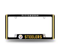 Rico Industries NFL Pittsburgh Steelers Alternate Cadre de Plaque d'immatriculation de Voiture plaqué Chrome 12 x 6 Pouces pour Voiture, Camion, SUV
