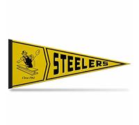 Rico Industries NFL Pittsburgh Steelers Retro Fanion en feutre doux 30,5 x 76,2 cm - À accrocher - Décoration d'intérieur (salle de jeux, cave, chambre à coucher)