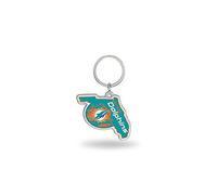 Rico Industries NFL Porte-clés en forme de dauphins de Miami - Couleur de l'équipe - 2 x 3