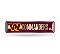 Rico Industries NFL Washington Commanders Plaque de rue en métal 10,2 x 38,1 cm Décoration d'intérieur - Chambre - Bureau - Man Cave