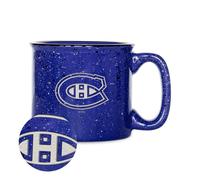 Rico Industries NHL Hockey Montreal Canadiens Royal Tasse à café Speckle Camper 425,2 g Logo gravé au laser profond Tasse de camping en céramique Speckle Glaze