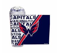 Rico Industries NHL Hockey Washington Capitals Gobelet en acrylique avec couvercle à charnière, gobelet à double paroi sous licence officielle avec paille 710 ml