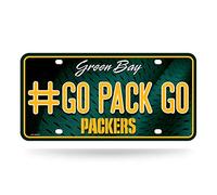 Rico Industries Packers NFL Green Bay #GOPACKGO #1 Fan Metal Auto Tag 8,5" x 11" - Idéal pour Les camions/Voitures/SUVF