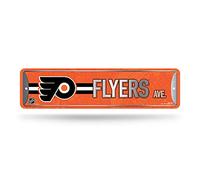 Rico Industries Panneau de rue en métal de la LNH Philadelphia Flyers (10,2 x 38,1 cm) - Idéal pour la maison, le bureau, la chambre à coucher et la grotte - Fabriqué