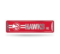 Rico Industries Panneau de rue en métal NBA Atlanta Hawks (10,2 x 38,1 cm) - Idéal pour la maison, le bureau, la chambre à coucher et la grotte - Fabriqué
