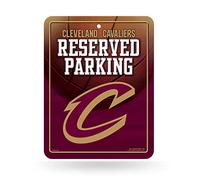 Rico Industries Panneau de stationnement en métal NBA Cleveland Cavaliers 21,6 x 27,9 cm en fibre de carbone - Idéal pour la cave, la chambre, le bureau, la décoration de la maison