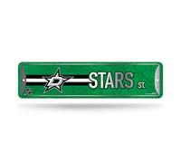 Rico Industries Plaque de rue en métal avec étoiles de la LNH Hockey Dallas 10,2 x 38,1 cm Décoration d'intérieur - Chambre - Bureau - Man Cave