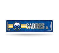 Rico Industries Plaque de rue en métal Buffalo Sabres de la NHL (10,2 x 38,1 cm) - Idéale pour la maison, le bureau, la chambre à coucher et la cave - Fabriquée