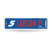 Rico Industries Plaque de rue en métal NASCAR Racing Kyle Larson - 10,2 x 38,1 cm - Décoration d'intérieur - Chambre - Bureau - Man Cave