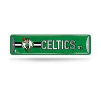 Rico Industries Plaque de rue en métal NBA Boston Celtics (10,2 x 38,1 cm) - Idéal pour la maison, le bureau, la chambre à coucher et la grotte - Fabriqué en argent