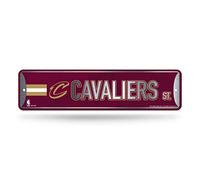 Rico Industries Plaque de rue en métal NBA Cleveland Cavaliers - 10,2 x 38,1 cm - Décoration d'intérieur - Chambre à coucher - Bureau - Man Cave