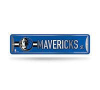 Rico Industries Plaque de rue en métal NBA Dallas Mavericks (10,2 x 38,1 cm) - Idéal pour la maison, le bureau, la chambre à coucher et la grotte - Fabriqué