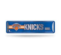 Rico Industries Plaque de rue en métal NBA New York Knicks (10,2 x 38,1 cm) - Idéal pour la maison, le bureau, la chambre à coucher et la grotte - Fabriqué