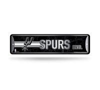 Rico Industries Plaque de rue en métal NBA San Antonio Spurs (10,2 x 38,1 cm) - Idéal pour la maison, le bureau, la chambre à coucher et la grotte - Fabriqué