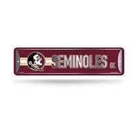 Rico Industries Plaque de rue en métal NCAA Florida State Seminoles (10,2 x 38,1 cm) - Idéale pour la maison, le bureau, la chambre à coucher et la cave - Fabriquée