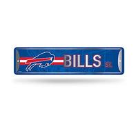 Rico Industries Plaque de rue en métal NFL Buffalo Bills pour décoration d'intérieur (10,2 x 38,1 cm) - Idéal pour la maison, le bureau, la chambre à coucher et la cave - Fabriqué
