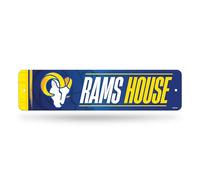 Rico Industries Plaque de rue en métal NFL Football Los Angeles Rams 10,2 x 38,1 cm Décoration d'intérieur - Chambre - Bureau - Man Cave