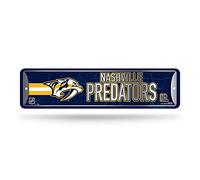 Rico Industries Plaque de rue en métal NHL Nashville Predators (10,2 x 38,1 cm) - Idéale pour la maison, le bureau, la chambre à coucher et la cave - Fabriquée