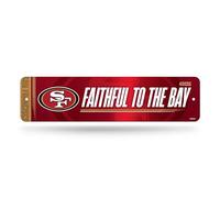 Rico Industries Plaque métallique avec logo des 49ers de San Francisco NFL - Décoration d’intérieur, chambre, bureau, repaire masculin - 10 x 38 cm