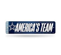 Rico Industries Plaque métallique avec logo des Cowboys de Dallas NFL - Décoration d’intérieur, chambre, bureau, repaire masculin - 10 x 38 cm