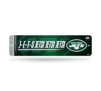 Rico Industries Plaque métallique avec logo des Jets de New York NFL - Décoration d’intérieur, chambre, bureau, repaire masculin - 10 x 38 cm