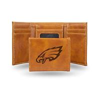 Rico Industries Portefeuille à Trois Volets Unisexe gravé au Laser, léger, Eagles de Philadelphie, 8,3 x 10,2 cm, Marron