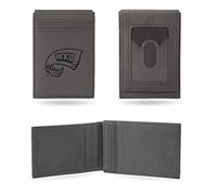 Rico Industries Portefeuille NCAA Western Kentucky Hilltoppers gris avec poche avant gravée au laser - Compact/confortable/fin