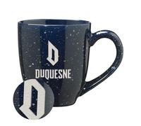 Rico Industries Tasse à café en céramique mouchetée avec logo primaire de Duquesne Duquesne Dukes de la NCAA, couleur marine, 473 ml
