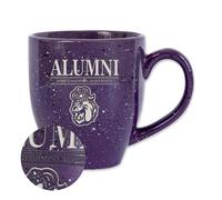 Rico Industries Tasse à café en céramique mouchetée gravée au laser de l'équipe NCAA James Madison Dukes 473,6 g