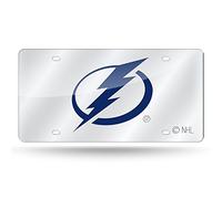Rico NHL Laser incrustations de métal Tag de Plaque d'immatriculation, Argent, Tampa Bay Lightning