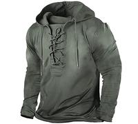 RICOCHO Sweat à Capuche Militaire Tactique pour Hommes Sweat-Shirt extérieur à Lacets pour Hommes Chemise à Capuche de Combat Tactique