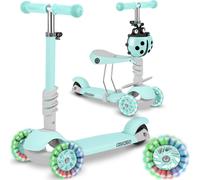 Trottinette à Trois Roues pour Enfants 3 en 1 Buggy Ricokids Balance avec Siège Menthe