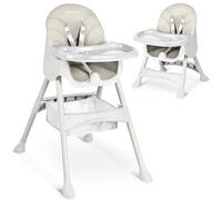 Ricokids Chaise haute pour bébé 3 en 1 - Pour enfant à partir de 6 mois - Avec ceinture de sécurité - Pliable - Facile d'entretien - Cadre réglable en hauteur - Planche à manger amovible - Panier