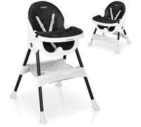 Ricokids Chaise haute pour bébé - À partir de 6 mois - Réglable en hauteur - Planche à manger amovible - Ceinture de sécurité - Noir