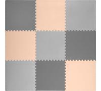 Ricokids gris-bronze grand tapis puzzle en mousse 180x180 cm 9 pièces pour l'aire de jeux et le jeu en toute sécurité