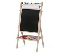 Ricokids Tableau magnétique, à craie, double face, pour enfant, avec accessoires, rouleau de papier, boulier rotatif