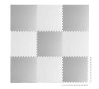 Ricokids Tapis d'éveil pour bébé, tapis puzzle en mousse, antidérapant, pour enfants, 9 pièces, 180 x 180 x 1 cm, noir et blanc
