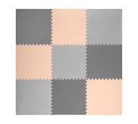 5903890628994 Duża mata piankowa puzzle Ricokids 180x180cm 9 szt szaro-brzoskwin