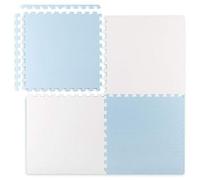 Tapis Puzzle en Mousse - Ricokids - 60x60 cm - Bleu et Blanc - Antidérapant - Sans BPA
