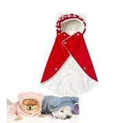 RICOKJRDE Couverture Cape pour Animaux De Compagnie, Couverture Cape pour Chien, Manteau d'hiver pour Chien avec Chapeau, Couverture De Couchage Chaude pour Chats (M,Red)