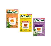 Ricola | Bonbons à l'orange et à la menthe | Bonbons aux herbes balsamiques | Bonbons aux fleurs de sureau | Bonbons aux herbes sans sucre Tris