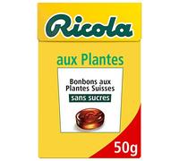 Ricola - Bonbons aux Plantes Suisses - Parfum Plantes - Rafraîchissant - Sans Sucres - 1 Boîte de 50g, lot de 5