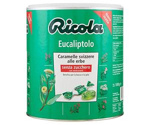 Ricola Bonbons balsamiques aux herbes, sans sucre, arôme eucalyptol - Pot de 1 kg