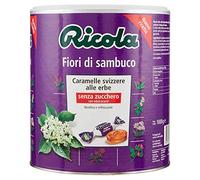 Ricola - Bonbons balsamiques aux herbes, sans sucre, goût des fleurs de sureau - Pot de 1 kg