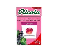 RICOLA - Bonbons Rafraîchissants au Cassis, Saveur Fruitée et Douceur Naturelle (Boîte 50g) - Le Lot De 6