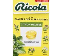 Ricola Bonbons Suisse aux plantes, citron mélisse, sans sucres, avec édulcorants - La boîte de 50g